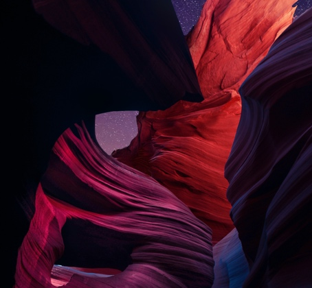 A red rock formations in a canyon