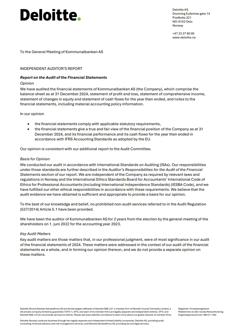 Independent auditor's report