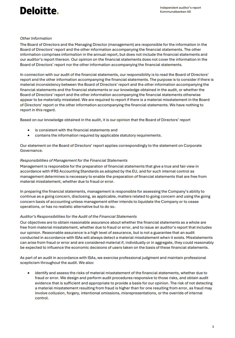 Independent auditor's report