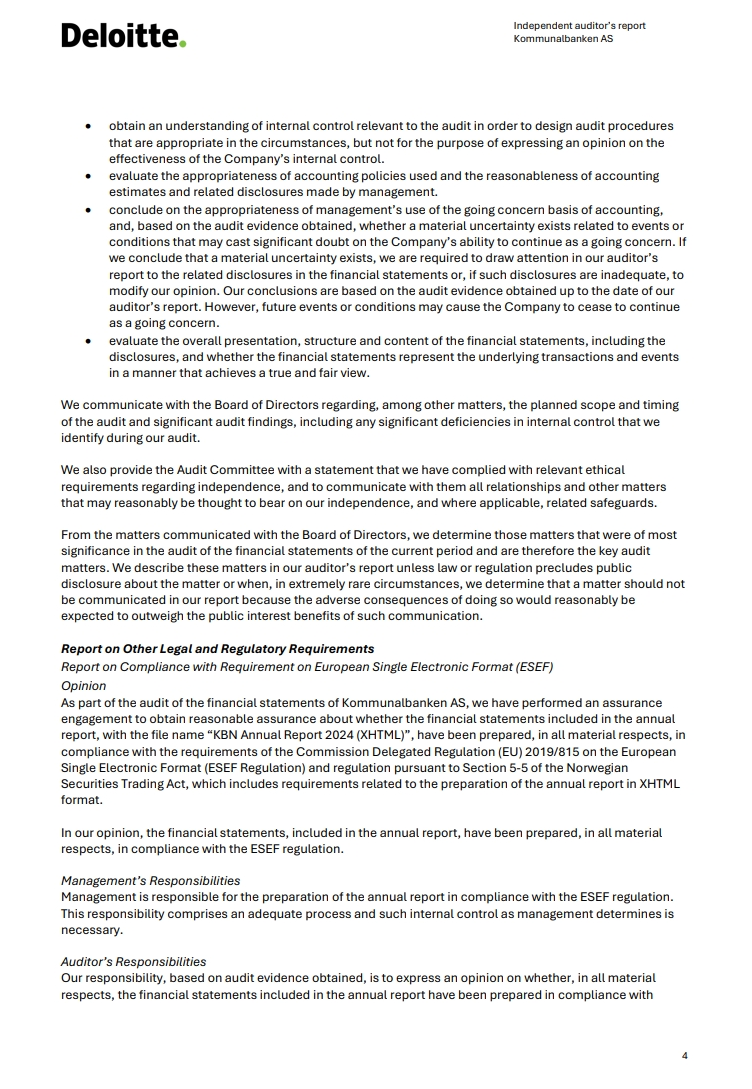 Independent auditor's report