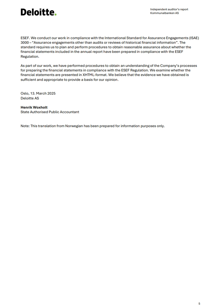 Independent auditor's report