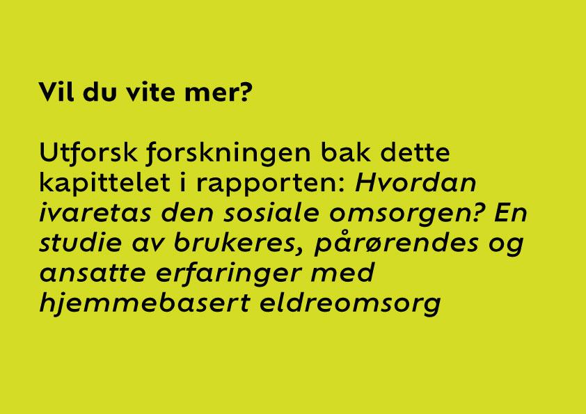 Bilde lenke: Utforsk forskningen bak dette kapittelet i rapporten: Hvordan ivarets den sosiale omsorgen?