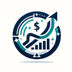 A logo of a graph and arrow