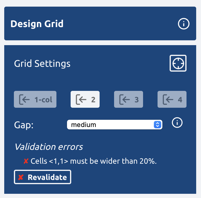 A screenshot of a blue grid
