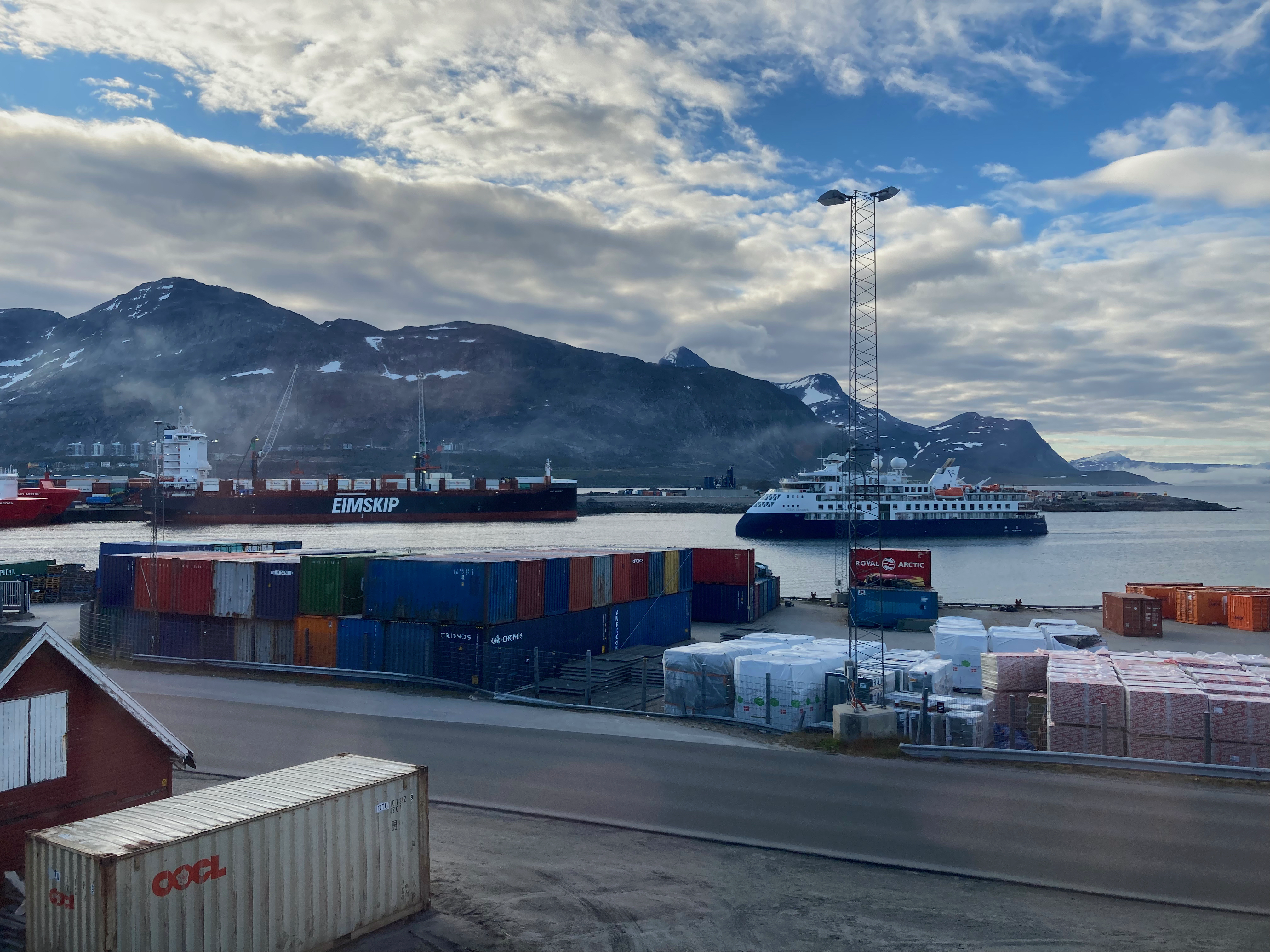 A container ship in a port