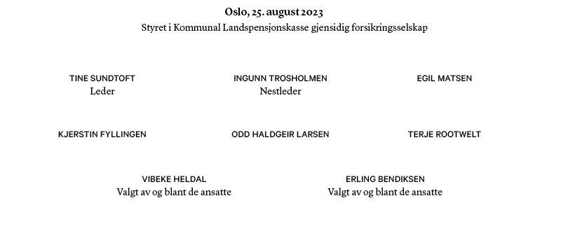 Styret i Kommunal Landspensjonskasse og gjensidig forsikringsselskap