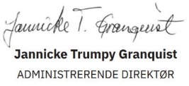 Signatur av administrerende direktør i KBN, Jannicke Trumpy Granquist